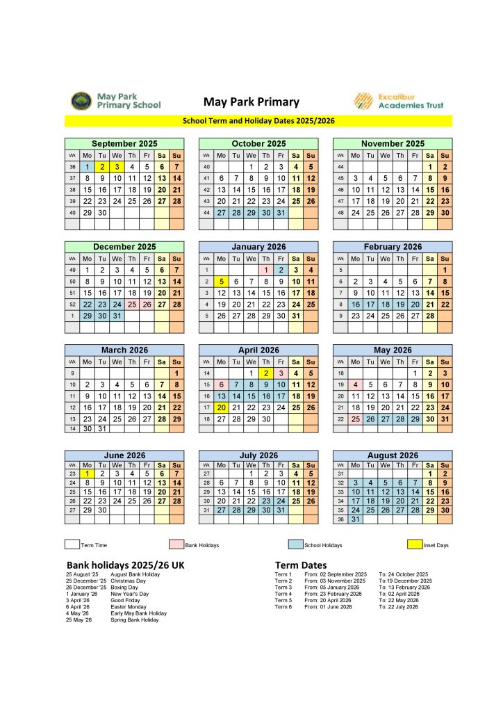 Term Dates - May Park Primary School
